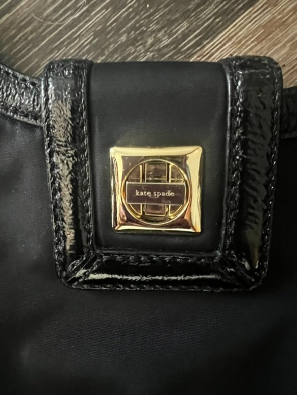 Women's Kate Spade Handbag Black Purse, Purple inside. So Clean Excellent Cond! - Picture 2 of 5